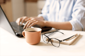 Woman on laptop at home