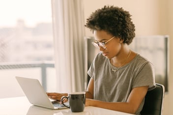 Woman working at laptop