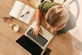 Woman working on laptop