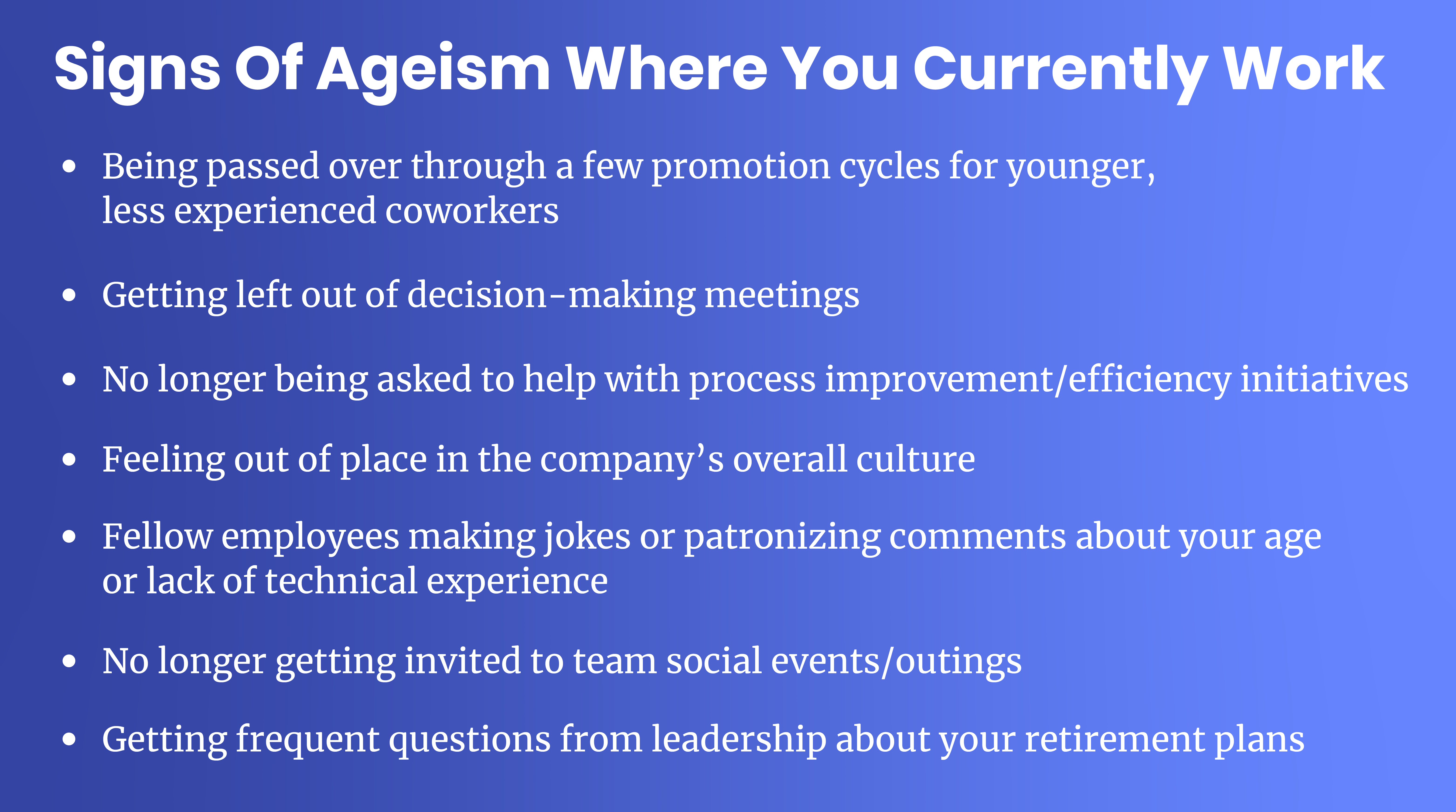ageism signs at work