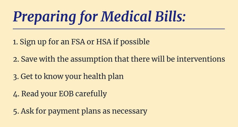 Tips for preparing for medical bills
