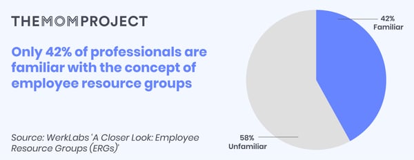 Only 42% of professionals are familiar with the concept of employee resource groups