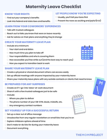 Maternity Leave Checklist by The Mom Project