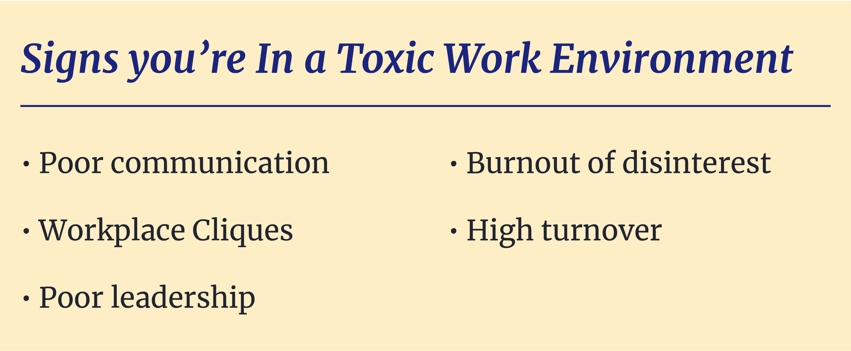 Signs You're In A Toxic Work Environment