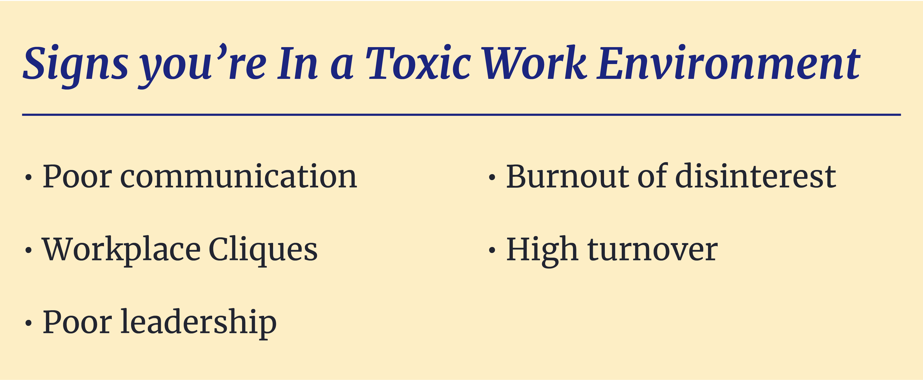 toxic work environment signs 