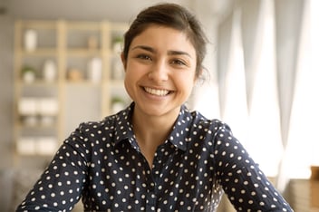 Woman smiling at camera