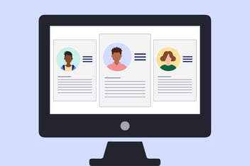 screen with various resumes on it