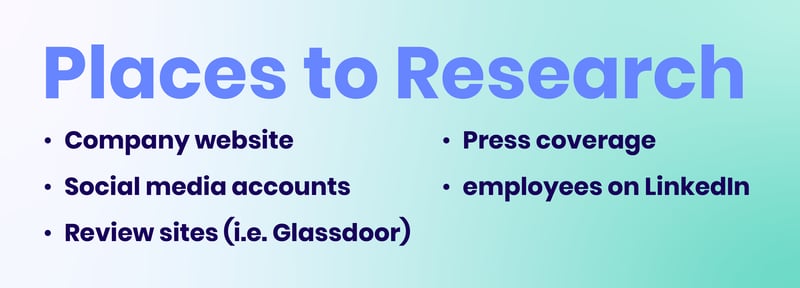 Places to research a company