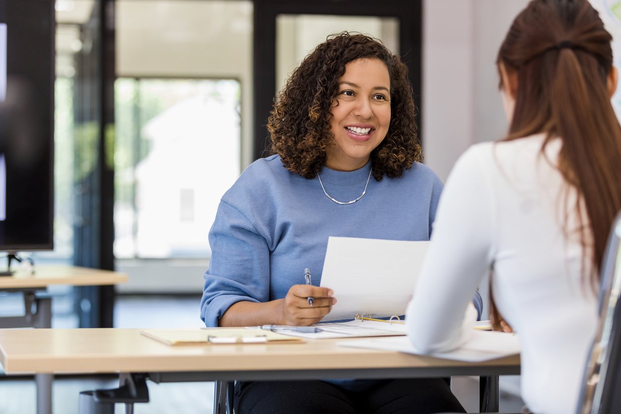Woman at an interview 